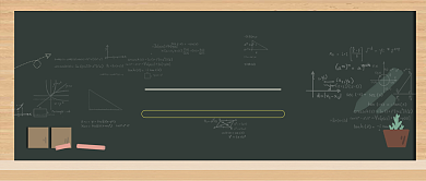 黑色黑板卡通公众号首图背景