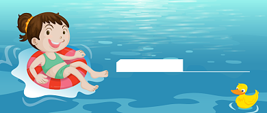 卡通手绘游泳健身插画微信公众号素材图片背景