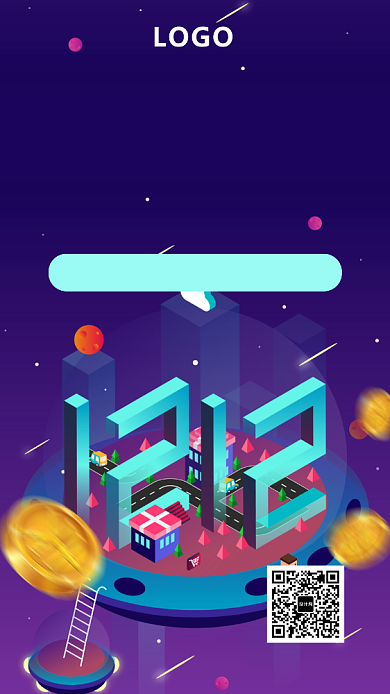 双十二狂欢盛典手机海报背景