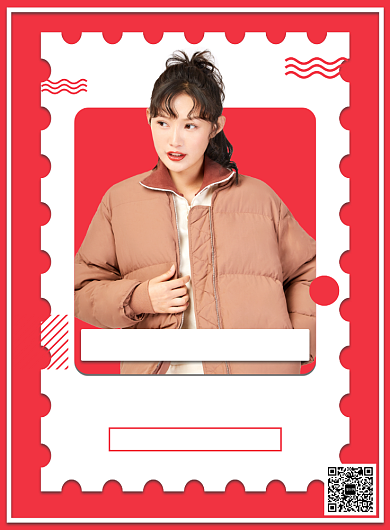 红色冬季服装新品优惠活动宣传广告印刷海报背景