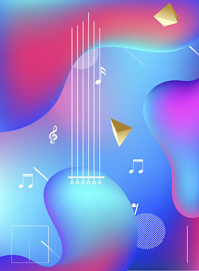 嘉年华音乐会蓝紫简约炫酷渐变风印刷海报背景