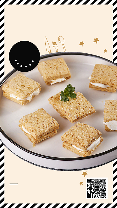 夹心饼干美食宣传促销海报背景