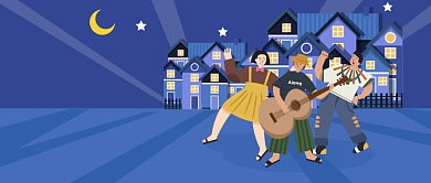 国际青年活力激情插画公众号首图背景