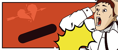 红色惊叫恋爱套路多心都碎公众号首图背景