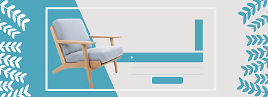 简约家具促销banner背景
