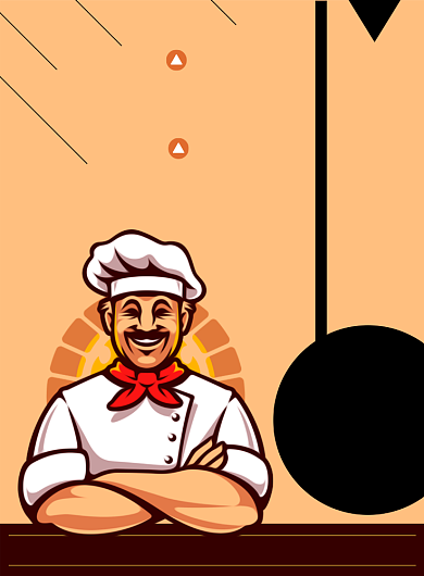 简约卡通招聘厨师宣传海报背景