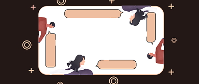 手绘简约元素时尚公众号封面背景