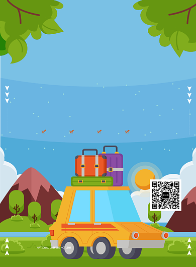 绿色简约创意自驾旅行海报背景