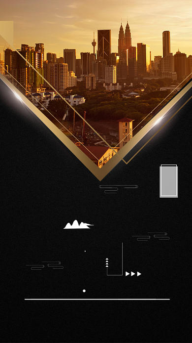 黑色大气盛大开盘手机海报背景