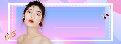 直播美女耳环首饰紫色炫彩狂欢海报背景