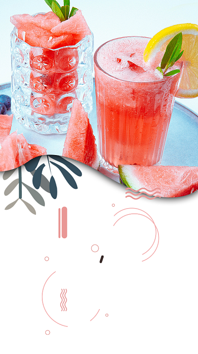 七月夏季清凉文艺清新宣传海报背景