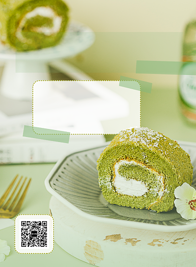 绿色简约抹茶蛋糕新品特惠宣传海报背景