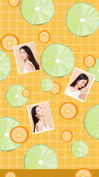 水果插画平铺手机壁纸背景