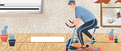 平面卡通健康生活健身广告微信公众号素材图片背景