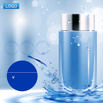 深层保湿柔肤水蓝色水商务主图直通车背景