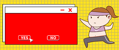 黄色格子创意运动少女减肥拒绝肥肉励志微信公众号素材图片背景