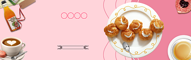 甜美美食甜品banner背景