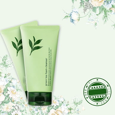 绿茶保湿护肤洗面奶淘宝直通车图片背景