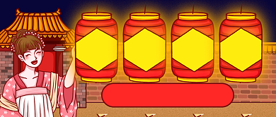 卡通夜晚古装春节资讯全掌握公众号首图背景