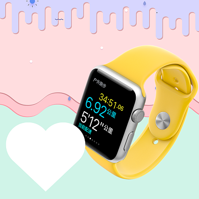 粉色黄色紫色马卡龙色小清新智能手表直通车背景