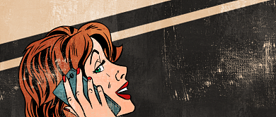 灰色卡通女孩前女友电话你会公众号首图背景