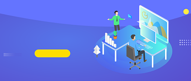 蓝色简约卡通互联网科技公众号首图背景