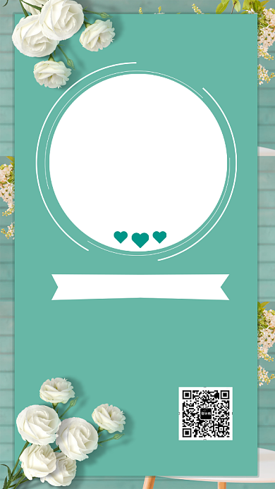 蓝色小清新鲜花坊促销手机海报 背景