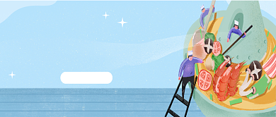 创意时尚卡通美食插画微信公众号素材图片背景