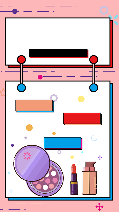 线条粉色折扣大促手机海报背景