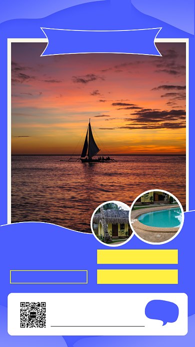 紫色海岛七日游宣传海报背景