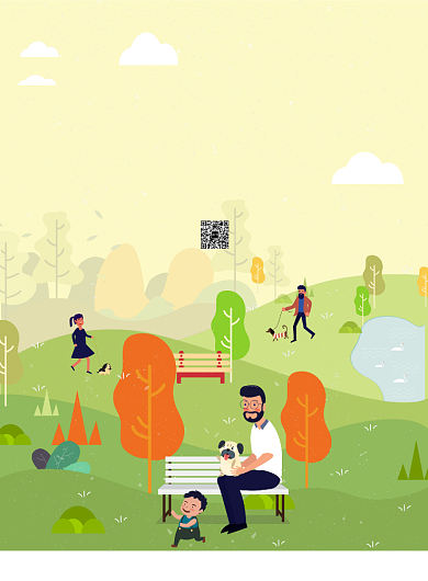 扁平大气低碳生活环境广告印刷海报模板背景