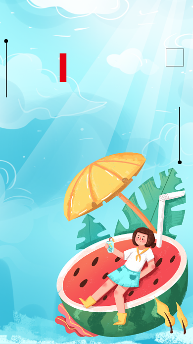 手绘处暑传统二十四节气宣传海报背景