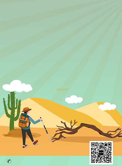 卡通沙漠旅游探险海报背景