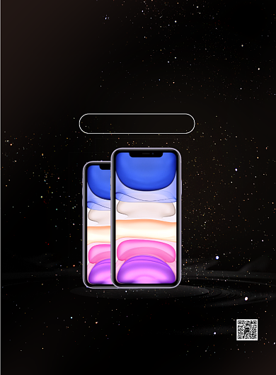 黑色简约iPhone11苹果手机促销海报背景