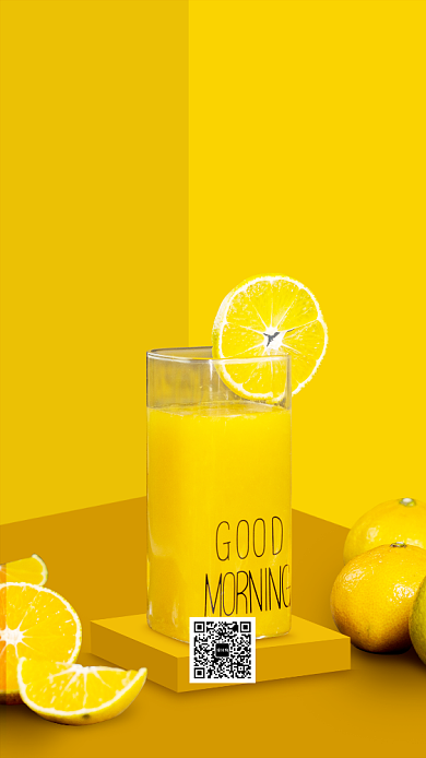 简约清新新鲜果汁饮料手机海报背景