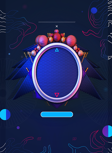 国潮霓虹灯时尚创意印刷海报背景