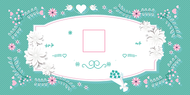 绿色花卉婚礼签到处展板背景