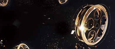 时尚金色戛纳电影节海报微信公众号素材图片背景