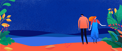 毕业季宣传蓝色手绘新媒体配图背景