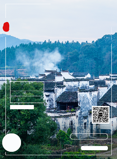 江西婺源国内风景旅游促销宣传印刷海报背景