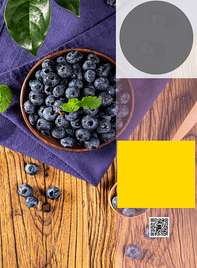 新鲜水果蓝莓上市印刷海报背景