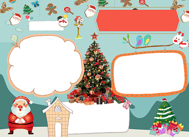 圣诞圣诞节圣诞老人送礼小报背景