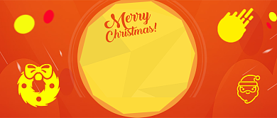 红色黄色圣诞节圣诞夜指南首图背景