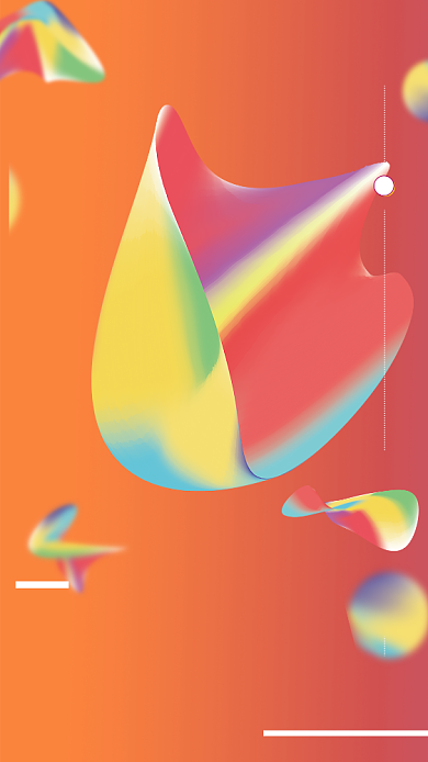 橙色创意简约毕业设计展手机海报背景