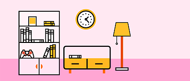 手绘简约装修粉色公众号首图背景