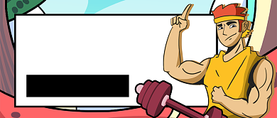 卡通狂吃不胖饮食和健身公众号首图背景