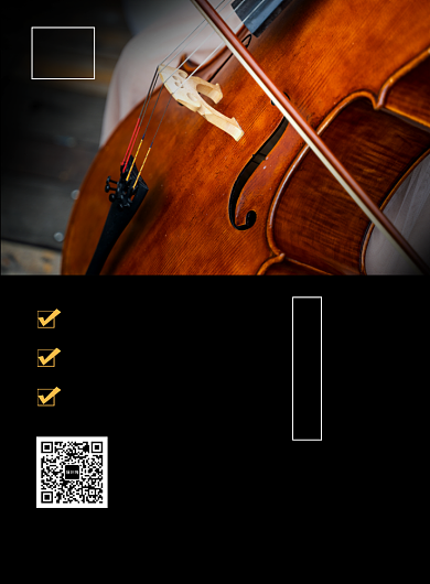 黑色简约大气大提琴培训招生海报背景