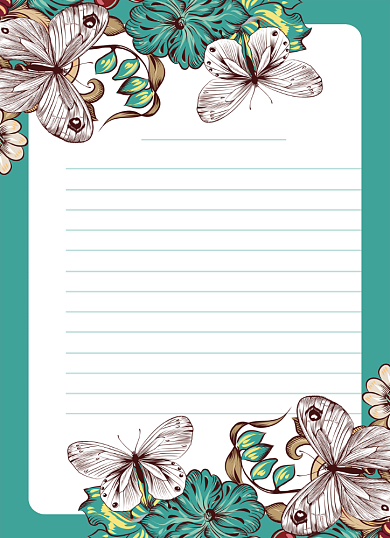 手绘蝴蝶小清新信纸背景
