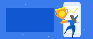 蓝色扁平化年终业绩公众号首图背景