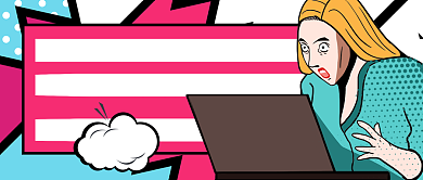 蓝色粉色卡通震惊双十二公众号首图背景